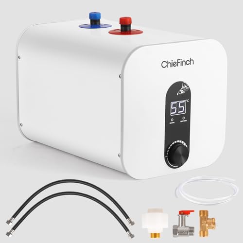 ChieFinch Mini-Tank Electric Under Sink Water Heater 2.6 Gallon Point of Use Instant Electric On Demand Hot Water Heater for Kitchen Counter Rv Tr Trailer, 110V/120V 1500W ChieFinch Mini-Tank Electric Under Sink Water Heater 2.6 Gallon Point of Use Instant Electric On Demand Hot Water Heater for Kitchen Counter Rv Tr Trailer, 110V/120V 1500W