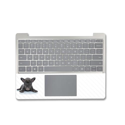 Image of MightySkins Carbon Fiber Skin Compatible with Microsoft Surface Laptop Go 3 (2023) Full Wrap Kit - French Bulldog | Protective Durable Textured Carbon Fiber Finish | Made in The USA