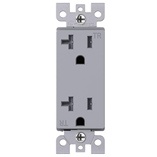 Webang 20-Amp 125V Decorator Wall Outlet, Tamper-Resistant Duplex Receptacle For Residential & Commercial Use, Wall Plate Included, 2-Pole, 3-Wire Self-Grounding, Etl Listed, 10 Pack Gray #TOP2