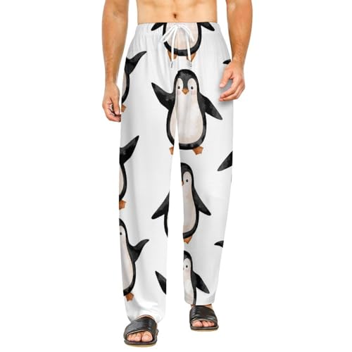Pantalon de détente pingouins femme idéal pour les soirées cocooning et nuits douillettes S