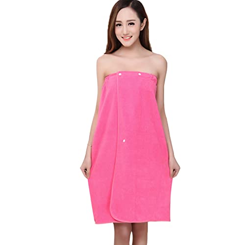 Alip ラップタオル 大人用 レディース 大判バスタオル マイクロファイバー バスローブ 速乾 吸水 ずり落ちない 風呂上がり プールタオル ジム エステ 温泉 海水浴 80cm*135cm(ローズレッド)