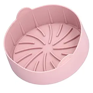 Fryer Silicone Pot, Safe Fryer Basket Dishwasher Safe for Home for Restaurant for Kitchen(22CM one Pink)