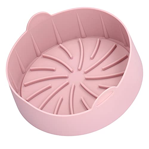 Fryer Silicone Pot, Safe Fryer Basket Dishwasher Safe for Home for Restaurant for Kitchen(22CM one Pink)