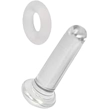 20G-8G Flat Back Labret Glass Retainers with O-Ring For Helix Cartilage Earrings Tragus Lip Ring Nose Stud Clear Retainer Piercing 1/2"