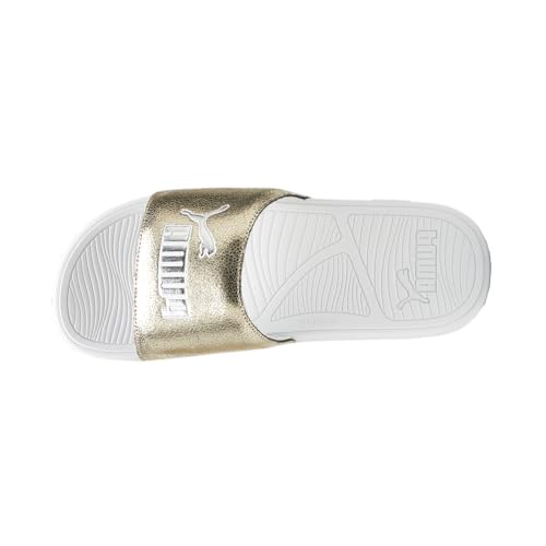 PUMA Mens Cool Cat 2.0 Metallic Shine Slide Casual Sandals Casual - Gold, White4
