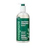Renpure Plant Based Tea Tree and Rosemary Refresh and Rebalance Shampoo - Soothes Dry Scalp - Delivers Moisture and Shine - Rids Hair of Grime - Dye Free - Recyclable, Pump Bottle Design - 24 fl oz