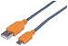 Produktbild Manhattan Micro-USB Daten Kabel mit Stoffummantelung, blau/orange