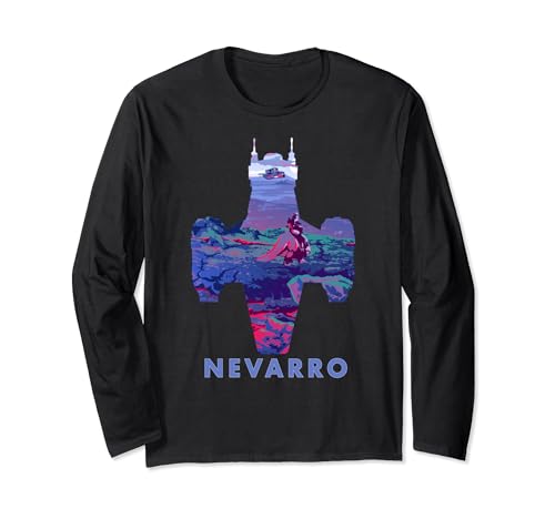 T-shirt Mandalorian Star Wars manches longues imprimé silhouette Nevarro