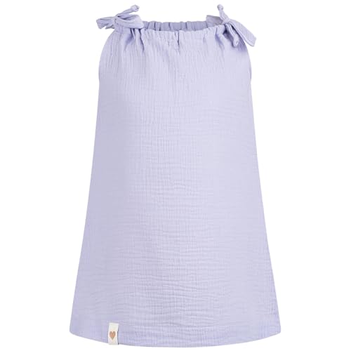 Smarilla Baby Mädchen Musselin Kleid Trägerkleid Sommerkleid Uni, Bekleidungsgröße: 122/128, Farbe: Flieder