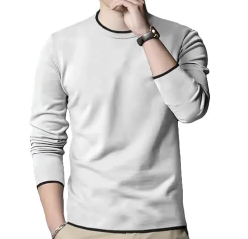 Image of Diaz Men Full Sleeve Cotton T Shirt | 100% Pure Cotton Solid Round Neck Tee| Regular Fit Comfortable Soft Fabric T Shirt |Casual Wear, Office Wear, Gym Wear, Travel & College Outfit-Pack of 1