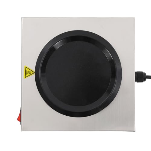 Commercial Coffee Warmer, 110V 80W Electric Single Burner Decanter Warmer Plate for Standard Glass Decanter, 5.9inch Stainless Steel Portable Coffee Mug Hot Plate for Coffee, Milk, Tea Warming, 176℉
