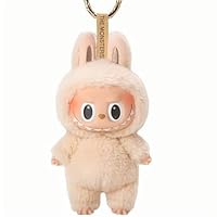 XUYAOYGY Labubu Plush Keychain Soft & Cute Monster Home Decoration Collection Keychains for Bags Keys Backpacks Adorable Gift Home Decor Charm.(Soy Milk)