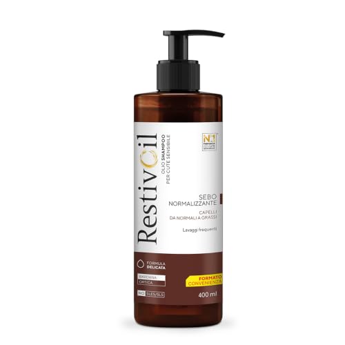 RestivOil Fisiologico Shampoo Nutriente per Capelli, Olio Fisiologico con Azione Idratante Protettiva e Riparatrice, per Capelli da Normali a Grassi, 400 ml