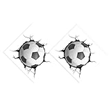 Housoutil 2 Bögen Fußball Wandaufkleber aus Pvc 29x33cm Dekorative Wandtattoos für Kinderzimmer...