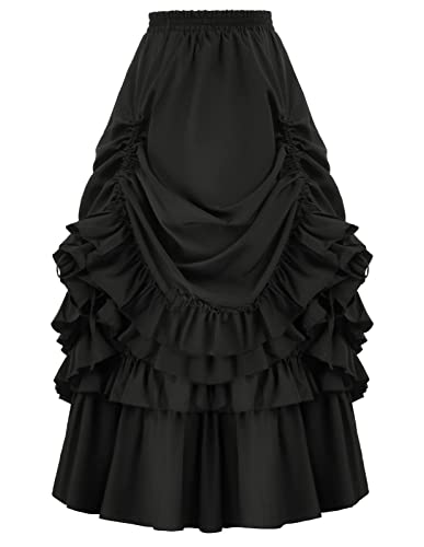 Women's Vintage Gothic Victorian Skirt Renaissance Ruffle Skirt