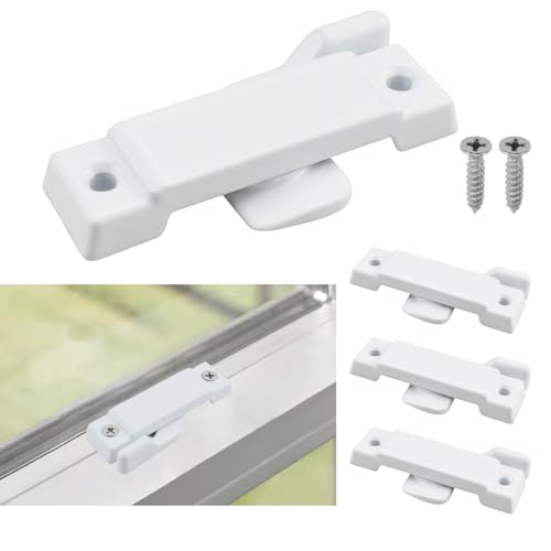 Aifeier ET 4 Pcs F2590 Sash Lock for Vertical and Horizontal Sliding Windows, Window Locks Replacement with Screws for Additional Home Security, 2-1/4â€ Mounting Hole Centers (White)
