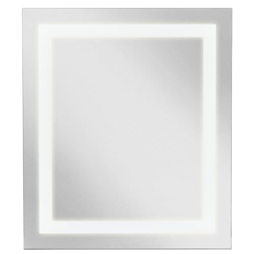 RecPro RV 22″ x 19″ LED Backlit Mirror | 4000K Cool White | Glass Mirror & Steel Base | 12V, 20 Watt | Surface Mount | ETL Certfied | Suitable for Damp Locations | Lighted Mirror