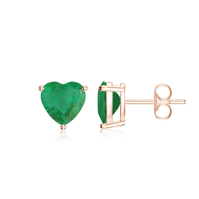 Image of Goldhartz Sterling Silver Genuine, Created or Simulated Birthstone Gemstone 7mm Heart Stud Earrings