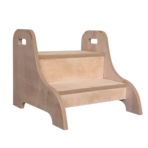 Montessori Step Stool for Kids - Plywood 2 Step Stool for Kitchen, Bathroom, Nursery - Nursery Essentials for Kids to Sit & Play - Baby Essentials for New Moms - Earth-Friendly Baby Care Products