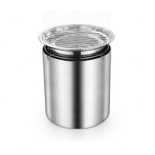 MotiveTech Barbacoa Portátil Carbón, Parrilla Acero Inoxidable para Exterior, Cocina Compacta para Jardín y Camping