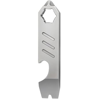 Mini Pry Bar EDC Crowbar TC4 Titanium Pocket Breaking Tool with Bottle Opener and Portable Hanging Hole for Outdoor Camping
