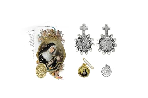 Coffret cadeau Sainte Rita de 32 pièces pour dévotion et prière spirituelle