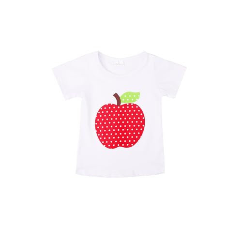 Image of Toddler Girls Back to School Pencil Outfits Set Ruffle T-Shirt Dress and Pants Outfit Set 3-8Years