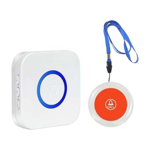 Tuxxjzm Timbre de llamada para cuidador, Buscapersonas para cuidadores - Monitor buscapersonas para personas mayores, botón de llamada inalámbrico de alto volumen - de atención a domicilio para