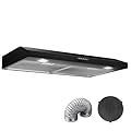 Gveyajo 30 Inch Ultra Slim Under Cabinet Range Hood, 300 CFM Ducted/Ductless Kitchen Vent Hood, Plug-In Exhaust Fan with 3-Speed, LED Lights, Charcoal Filter, Easy Install, Quiet Operation