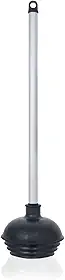 NEIKO Êmbolo de vaso sanitário 60166A com design patenteado em todos os ângulos, êmbolo de vaso sanitário resistente com alça de alumínio, necessidade de banheiro, preto, 1 pacote