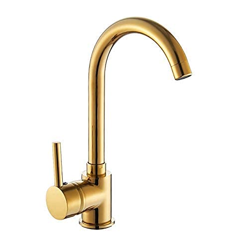 Robinet de cuisine en laiton brossé doré chic pour évier moderne