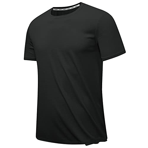 Prime Deals of The Day Today only T Shirts for Men Big and Tall Crewneck Short Sleeve Sport Shirt Summer Casual Loose Athletic Gym Workout Tee Tops Mens Funny t Shirts Graphic Black 4X