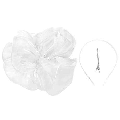Image of DRESHOW Fascinators Hat Tea Party Headwear Ribbons Feathers on a Headband and a Clip for Women