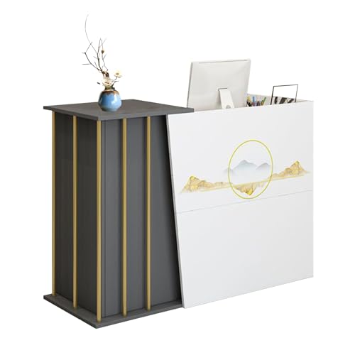 Mesa de Recepción Mostrador Recepción, Mostrador para Tienda Gabinete de Cajero, Oficina Escritorio de Recepción, Peluquería, Negocio, Mueble Mostrador de Venta A 100 cm
