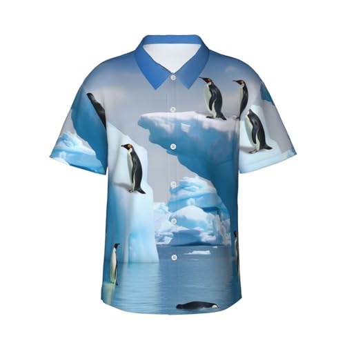 Chemise hawaïenne pingouins pour homme look d'été décontracté