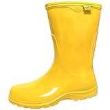 Kprm Women's Rain Boots Waterproof Mid Calf Rubber Garden Boots for Women Outdoor Mud Work with Comfort Insole (Light Yellow, 6)