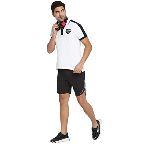 Image of OFF LIMITS Men Colourblocking Varsity Cotton Polo T- Shirt