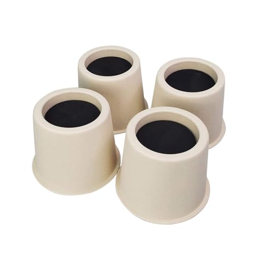 MIIX HOME - 4 inch Bed Risers or Furniture Risers 4 Packs Elephant Feet for Raising Twin Queen Bed Desk Table Couch Sofa Dorm, Beige Color, Set of 4