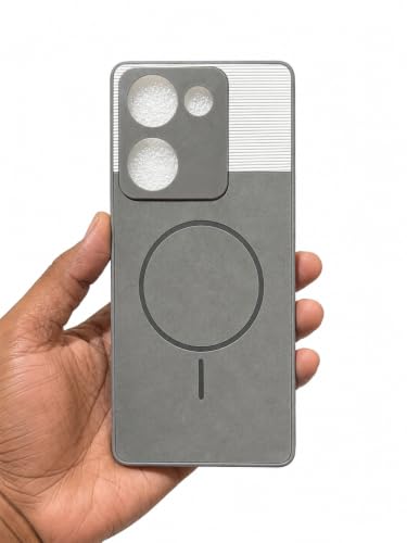 Image of Bintage Dual-Leather 2in1 Phone Case| Soft Touch Finish | Full Camera Protectection Back Cover Compatible for Vivo V2422 /Vivo Y300 + 5G - White & Matelic Grey