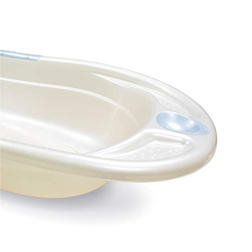 Banheira Alegria, 28 L, Adoleta Bebê, Branco/Perolado/ Azul