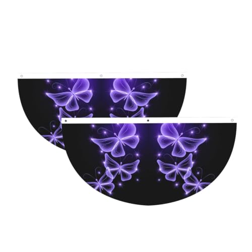Bandera semicircular de mariposa morada decoración fiesta exterior ligera adorno 2