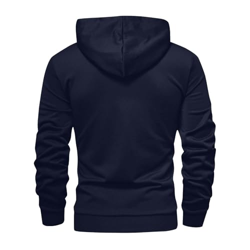 Men Zipper Button Front Hoodies Casual Long Sleeve Hooded Pullover Regular Fit Solid Color Fashion Streetwear3
