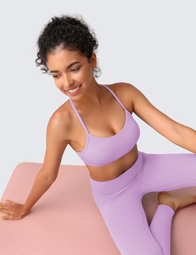 Image of BAYDI Clouduxi Y Back Sports Bra for Women - Padded Racerback Spaghetti Strap Low Impact Workout Yoga Bra, A-C Cups