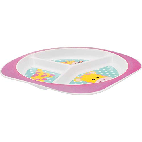Buba Girafinha Prato com Divisórias, Multicor, 22 x 22 x 2 cm