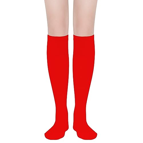 Image of DOOVID Casual Knee High Socks for Women Tube Socks Elasticity Athletic Socks Thin Stripe Knee High Stockings