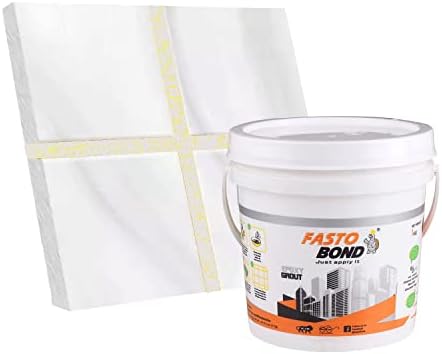 FASTO BOND Epoxy Grout - 1 Kg-3 Kg & 5 Kg - GOLDAN_ GLITTER-SPARKLE Colors Tile Grout_Fastobond | 3 Components only | Premixed Glitter for Uniform Finish (5 KG, WHITE GOLDEN)
