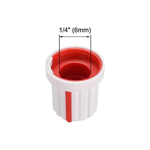 Uxcell A19082200UX0057 10Pcs 6Mm Shaft Hole Knob For Speaker Effect Pedal Amplifier White Potentiometer Knob Red Mark thumb #2