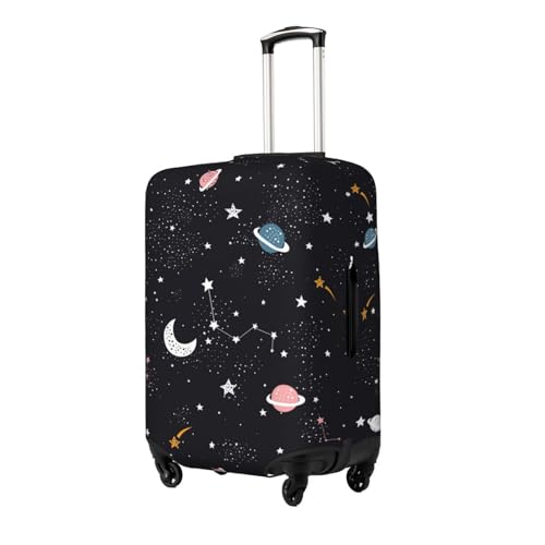 Spandex Travel Luggage Cover Printed Space Galaxy Double-Sided Suitcase Protector Bag,Dust-Proof Cratch-Resistant Durable Baggage Covers For Kid Adult,Large2