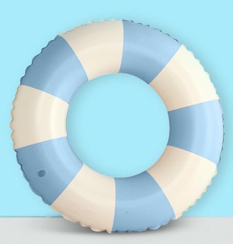 Inflatable Pool Ring | Durable PVC Swim Rings for Kids, Teens, and Adults | Premium Quality | Eco-Friendly | Blow-Up Swimming Pool Rings for Summer Fun (Blue, Small)