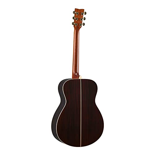 Image of Yamaha L-Series Transacoustic Guitar with Hard Gig Bag - Concert Size, Vintage Tint | Transacoustic Reverb and Chorus, Solid Engelmann Spruce Top, Solid Rosewood Back and Sides, SYSTEM70 Plus Srt